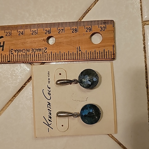 Kenneth Cole Blue and Silver dangle earrings - Picture 5 of 5